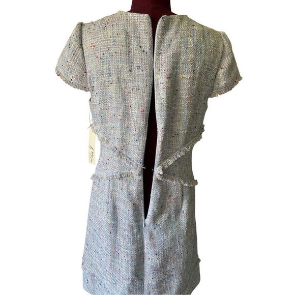 NEW Eliza J Tweed Sheath Mini Dress size 8 Blue Short Sleeve - Picture 9 of 13